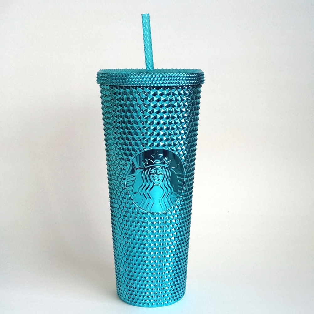 Starbucks Turquoise Studded Stainless Tumbler with Straw 24oz